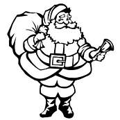 coloriage pere noel avec sa cloche